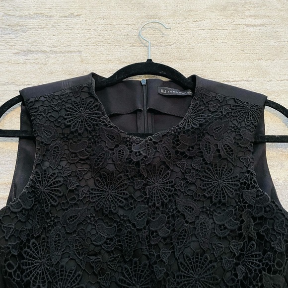 Zara Black Lace Sleeveless Peplum Top - Picture 5 of 6